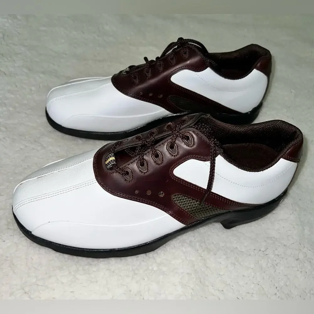 Footjoy Super Lites White/Brown - size 10‎